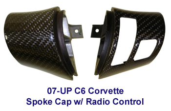 C6 Corvette Real Carbon Fiber Steering Wheel Spoke Caps